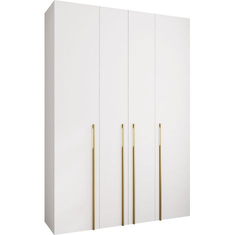 Armoire Hartford 570, Blanc, 246x170x42cm, Portes d'armoire: Avec des charnières, Nombre d'étagères: 0 (1/5)