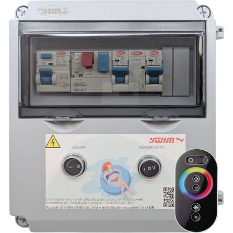 Cuadro  Transformador 60W  Reloj Bomba 0.5CV  Toma Clorador  Mando RGB