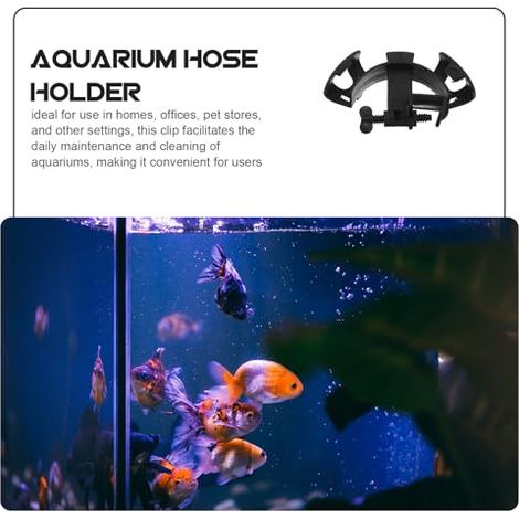 2 Pièces Collier de Serrage pour Tuyau D'eau D'aquarium en Plastique Noir, Pince de Fixation Solide pour Tuyau et Siphon (1/5)