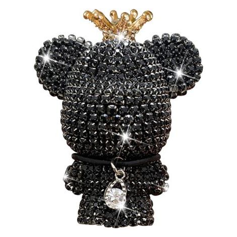 Désodorisant de voiture pour décoration de ventilation, ours en strass scintillant avec Clip et tablette de parfum, accessoires suspendus d'intérieur (1/5)