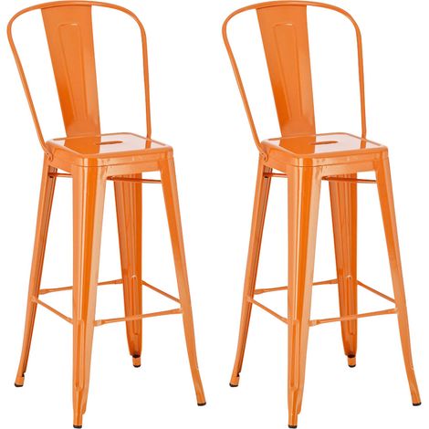 Set 2x Taburete Industrial Aiden Naranja (1/4)