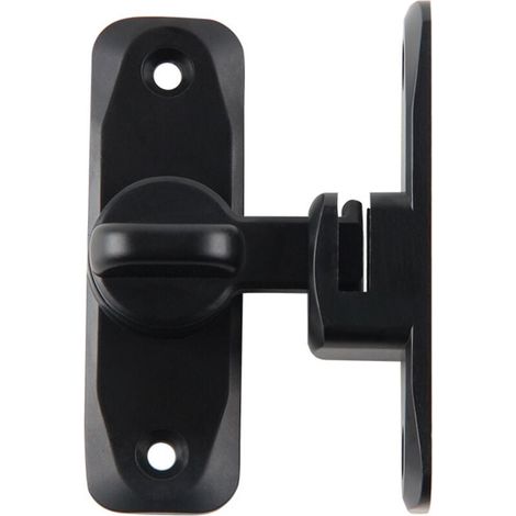 Boucle de Porte à 90 et 180 Degrés Boulon de Serrure pour Grange Coulissante et Armoire Noir (1/4)