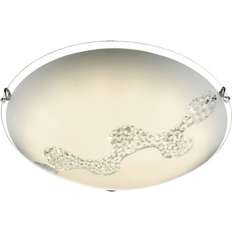 Lampada da studio con motivo in cristallo di vetro da 18 watt a LED per illuminazione a soffitto bianco Globo 48258-18