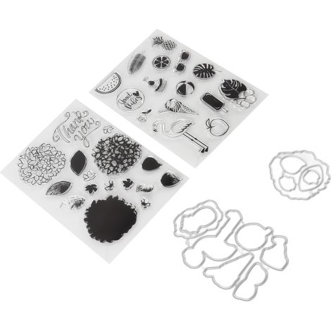 Set mit 2 wiederverwendbaren, transparenten Stempeln mit dem Motiv „Danke“ für Scrapbooking, Bastelarbeiten und selbstgemachte Geschenke. Inklusive Stanzform. (1/5)