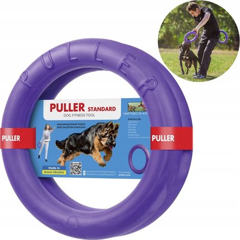 Jouet à tirer pour chien PULLER Standard 28 cm - Jouet à 2 anneaux pour grandes races de chiens