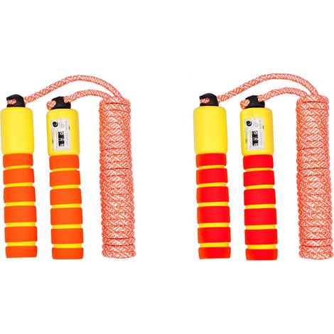 Corde à Sauter Enfant - Réglable - Poignées en Mousse - Coton et Polyester - Pour Enfants - 2 Pièces (1/5)