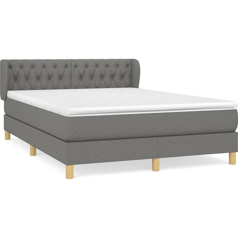 Maison Exclusive - Boxspringbett mit Matratze Dunkelgrau 140x190