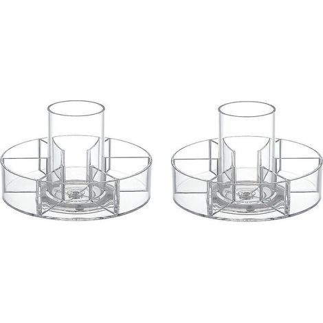 2 supports de rangement cosmétiques, étagère tournante pour épices et maquillage, plateau rotatif multifonctionnel pour bijoux (1/5)