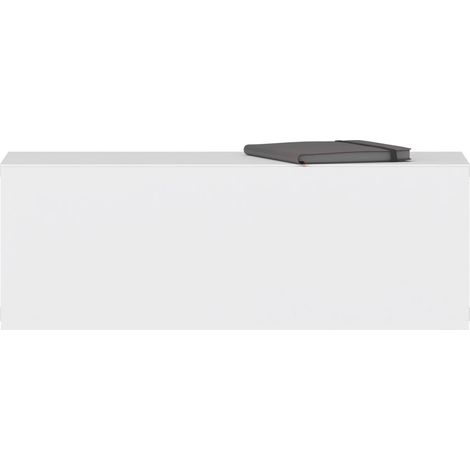 Idimex – Tiroir suspendu blanc 27x60x20 cm – 1 tiroir sans poignée – Charge max 15 kg – Panneaux de particules mélaminés résistants (1/4)