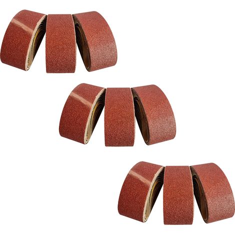 Bande Abrasive - 100 x 610 mm - Pour Ponceuse à Bande - Grains 60 80 120 180 240 - Lot de 15 Pièces (1/5)