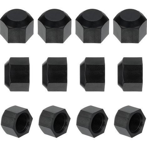 Capuchon de flare en plastique 3/8", filetage femelle 5/8-18UNF 12 pièces Raccord tube SAE 45 degrés Bouchon valve Prise pour Ligne gaz hydraulique, noir - (1/5)