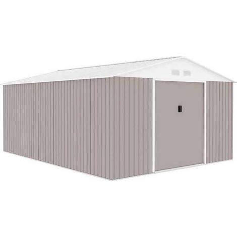 Archer Gartenhaus taupe aus verzinktem Stahl 14,39 m² (1/3)