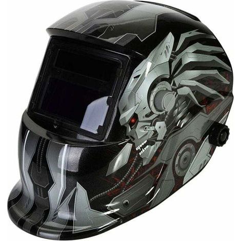 Casco de soldadura automático con 2 lentes y 2 sensores de filtro regulables, DIN9 13, para soldadura por arco MIG, TIG y MAG. (1/4)