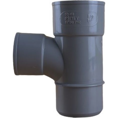 Té pied de biche réduit PVC 87°30 Mâle Femelle Ø50 réduit Femelle Ø40 - First Plast (1/4)