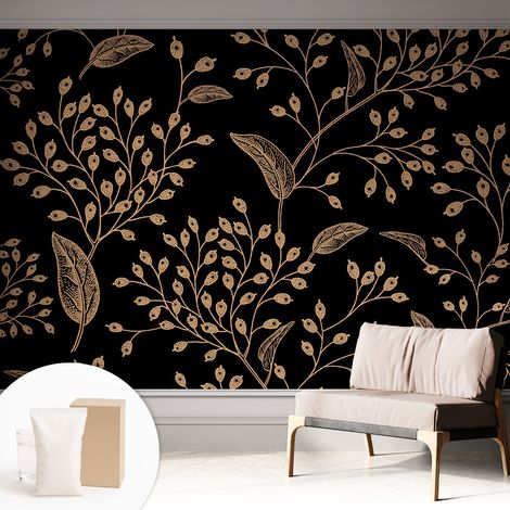 Papier peint intissé décoratif avec motifs pour salon et chambre a motif - Colle incluse gratuite Élégance botanique 312x219 cm (1/5)