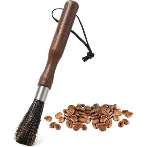 Cepillo de limpieza para molinillo de café, portafiltros y máquina de espresso, diseño elegante con mango de madera (1/4)