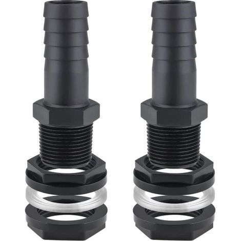 Raccord de trop-plein de 25 mm pour réservoir de récupération d'eau de pluie lot de 2 (PVC, joints étanches) (1/5)