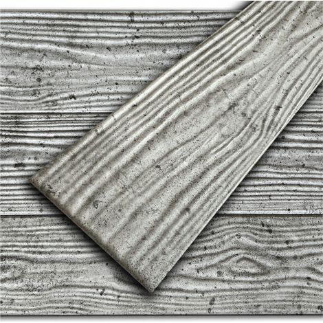 Verdico Panneau mural et plafond effet bois argenté 3D, 100 x 16,7 cm, dalle décorative légère en polystyrène, aspect bois naturel, 1 pièces (1/5)