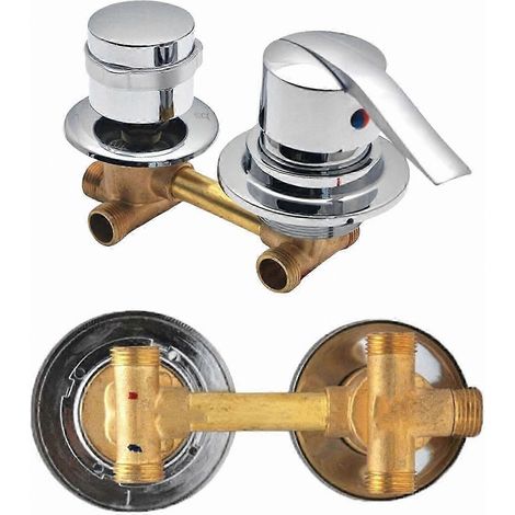 Mitigeur de douche en laiton, inverseur multivoies pour eau chaude et froide, robinet de baignoire et de hammam avec raccord fileté (1/5)