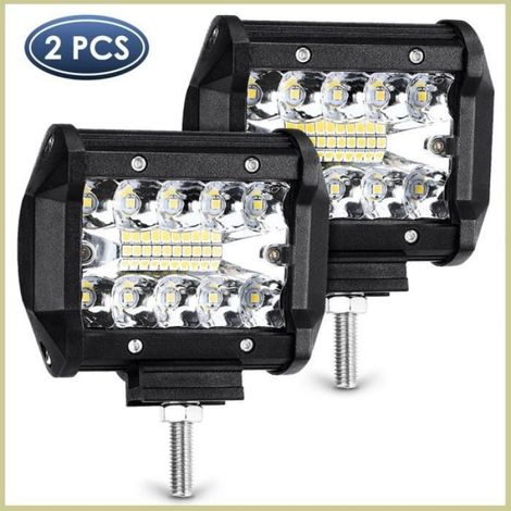 Cocosity Lampe de travail Feu antibrouillard en aluminium pour voiture, 2 pièces, IP68, entrée DC12V, lumière blanche auto feu (1/4)