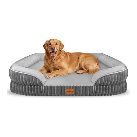 Panier Chien 112x81x18cm Lit pour Chiens, Coussin Chiens Antidérapant (1/3)