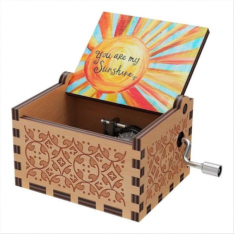 Boîtes à musique en bois « You are My Sun Shine », boîte à musique vintage en bois (1/5)