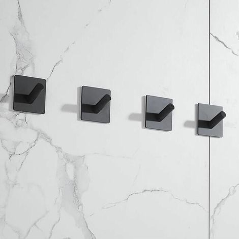 royaluxe - Pieces Hooks SUS304 Kit d'accessoires de salle de bain noir matPratique et pratique (1/3)