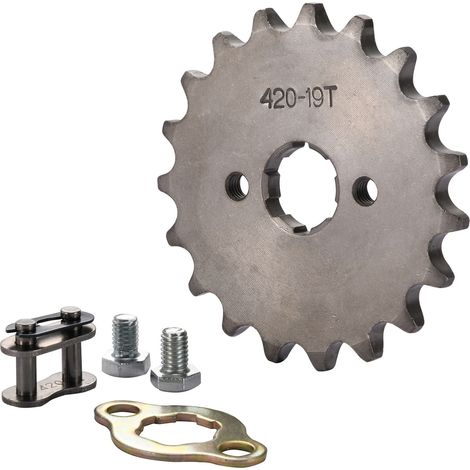 DTEKGAZ - 19-Zahn-Ritzel vorn, kleines Ritzel, 20 mm Nabenbohrung, 420er Spezifikation. Getriebe für Motorradmotoren, geeignet für Geländefahrzeuge, Kleinstwagen und Umbauten mit kleinem Hubraum.