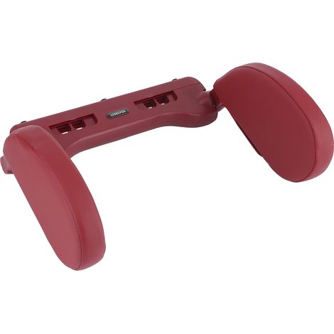 Appui-tête de siège auto confortable en cuir PU, oreiller latéral pour la tête et la nuque, soutien pour le sommeil en voyage pour enfants et personnes âgées (rouge) (1/5)