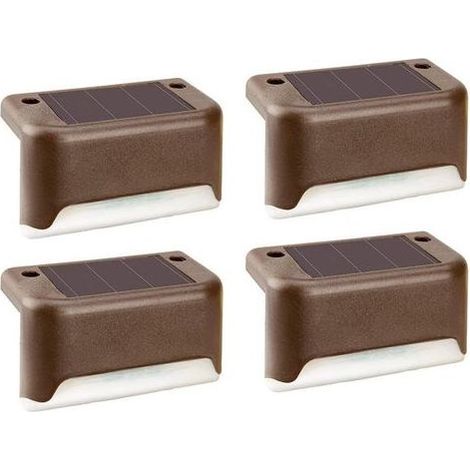 Lampes solaires pour escaliers extérieurs, étanches, éclairage LED blanc pour jardin, terrasse, clôture (1/5)