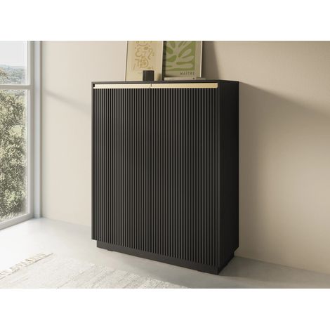 AX LIVING Kommode Modern Lirio KW103 103 cm breit, stilvoll, schwarz