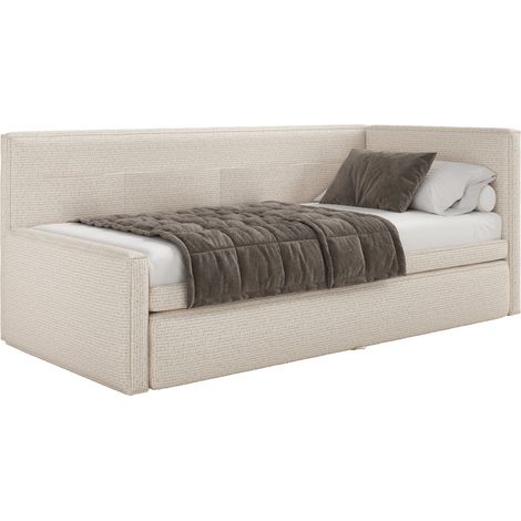 Selsey Nesmi - Polsterbett, Webstoff Hellbeige, 90x200 cm (1/5)