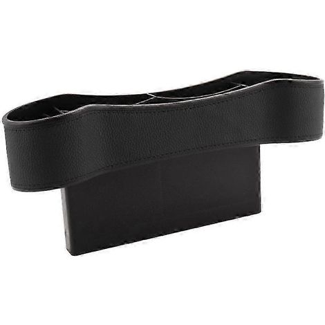 Boîte de rangement pratique pour voiture (noire), idéale pour ranger téléphone, boisson et argent. Bonne qualité. (1/5)