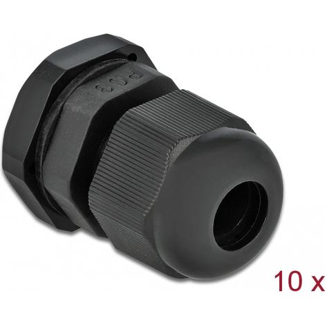 DELOCK 60194 PRENSAESTOPAS PLÁSTICO NEGRO 10 PI CE(S)