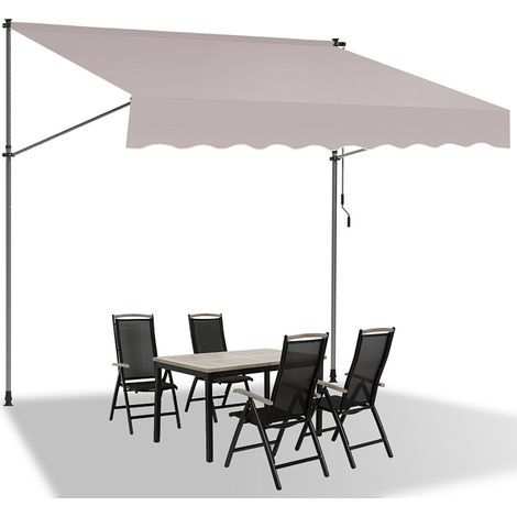 TolleTour Tenda da balcone crema, 300x120 cm, regolabile, protezione UV, per esterni