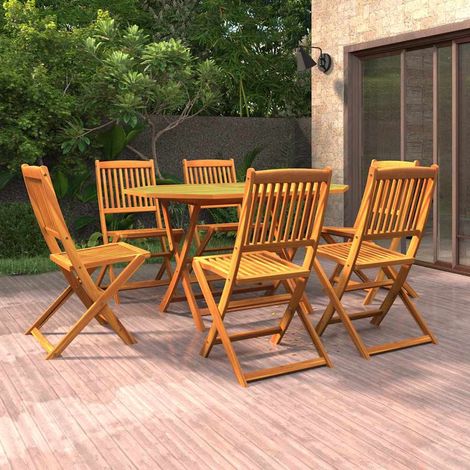 Ensemble à manger de jardin 7 pcs-Salon de jardin Bois d'acacia massif 177423 (1/5)