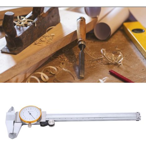 Pied à coulisse à cadran bidirectionnel 0-150 mm, avec une barre de profondeur de 0,02 mm. (1/5)