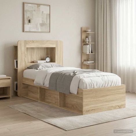 vidaXL Cabinet de Tête de Lit avec stockage Bois d’ingénierie (1/5)