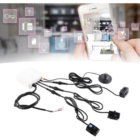 Compteur intelligent triphasé WiFi Tuya, moniteur d'énergie domestique intelligent avec trois capteurs de niveau de liquide de circuit 80A, surveillance/compteur de puissance en temps réel 100240V. (1/5)