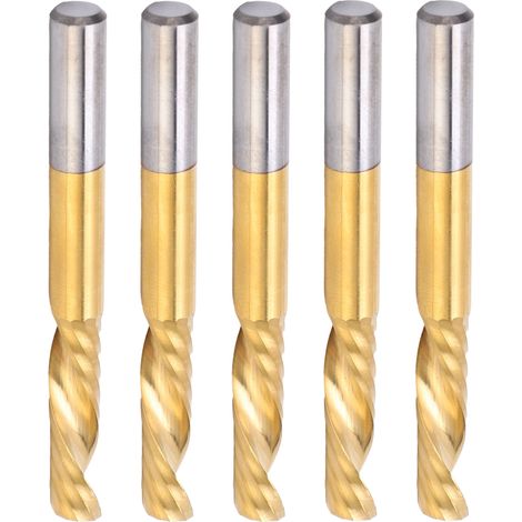 5-teiliges Set Schaftfräser, titanbeschichtet, 1-schneidig, CNC-Spiralfräser, HSS-Fräser, 6 x 25 x 60 mm (1/5)