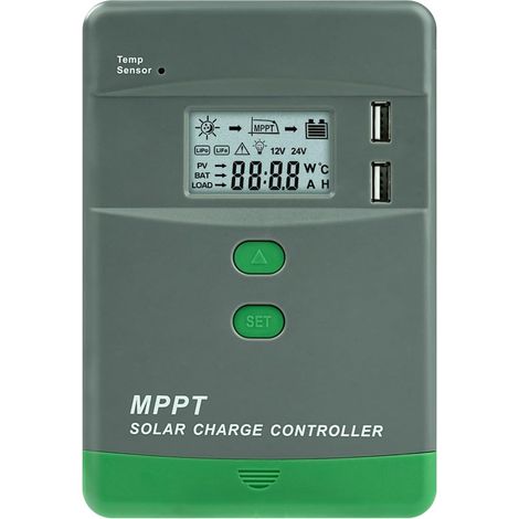 Regolatore di carica solare MPPT 20A Bluetooth, doppia porta USB, identificazione automatica, regolatore per pannelli solari 12V/24V, tensione massima 60V, schermo LCD MRL20