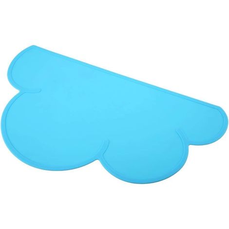 Tapis pour gamelle de chat, tapis pour gamelle d'alimentation pour chien, chat ou chiot, tapis de table en silicone (bleu) (1/5)