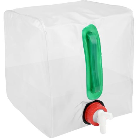 Réservoir d'eau pliable de 10 L avec robinet, transparent et portable, idéal pour le camping, le bureau, les jus et les cocktails.-AquaForge (1/5)