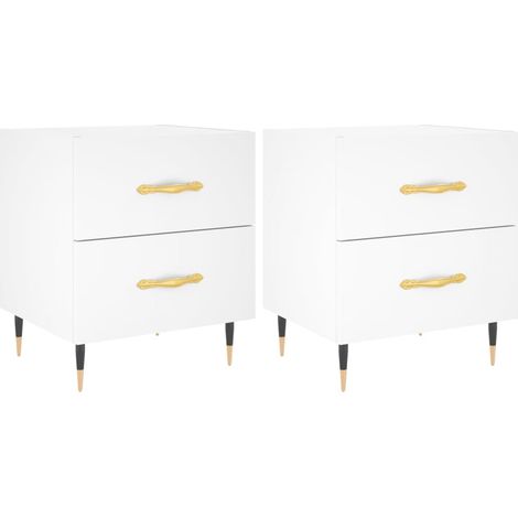 Maison Exclusive - Mesitas de noche 2 uds madera ingeniería blanc