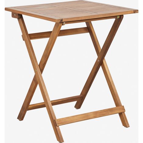 Tavolo da giardino quadrato 60x60 cm pieghevole in legno di acacia Delawer SKLUM            