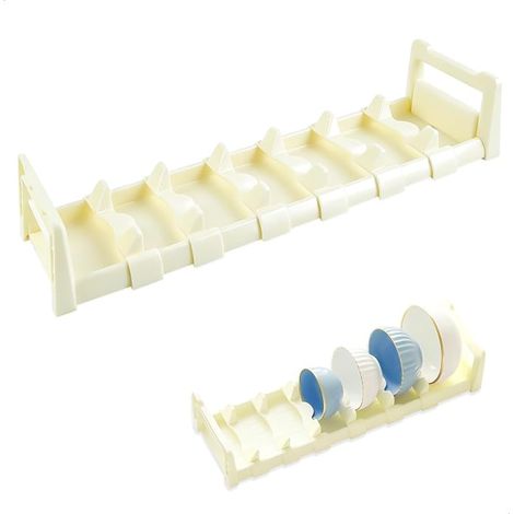 Égouttoir, Égouttoir Vaisselle, Réglable Porte Vaisselle Égouttoir, Compact Rangement Evier Cuisine, Gain de Place avec Bac d'Égouttement pour Assiettes Verres et Ustensiles (Blanc) (1/5)