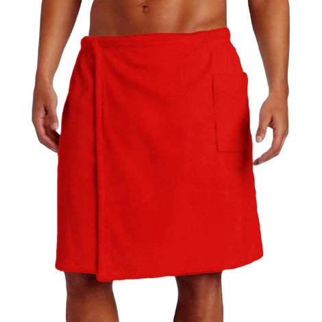 1 Serviette de bain, design portable avec poche, tissu résistant et doux, pour homme, usage plage douche (1/5)