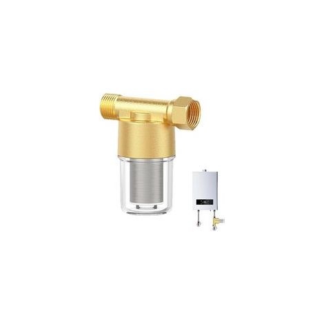 Filtre à Eau 1/2 Pouce en Cuivre Coulé, Filtre Anti Calcaire Robinet, Tamis 40 μm pour Robinet, pour Douches, Robinets, Chauffe Eau, Machines Laver (1/2)
