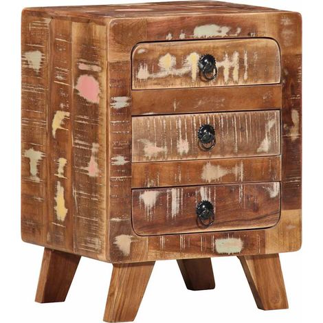 Nachttisch 37x32x50 cm Altholz Massivholz