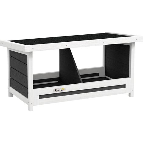 Nido per Galline 2 Aree con Base Rialzata e Tetto 66x37x34 cm in Legno e Bitume (1/5)